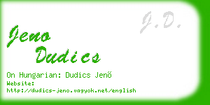 jeno dudics business card