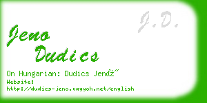 jeno dudics business card
